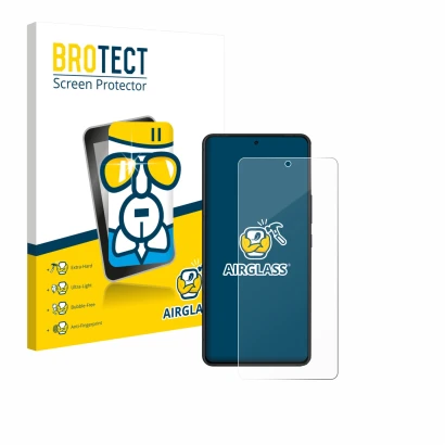 Face avant d’un emballage produit avec le logo de la marque BROTECT. À côté, l’appareil ASUS ROG Phone 9 Pro Edition est repré