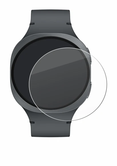 Image de l'appareil Samsung Galaxy Watch 8 (40 mm) avec une grande variété de protections d'écran.