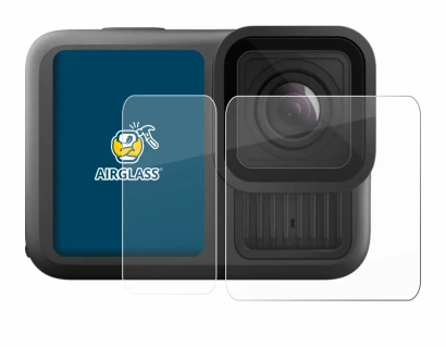 Image de l'appareil GoPro Hero 13 Black Ultra Wide Edition avec une grande variété de protections d'écran.