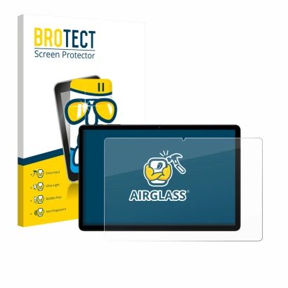 Face avant d’un emballage produit avec le logo de la marque BROTECT. À côté, l’appareil Doogee Tab G6 est représenté avec la p