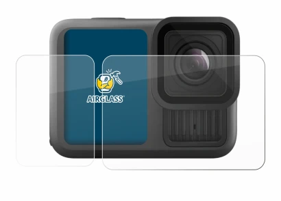 Image de l'appareil GoPro Hero 13 Black Creator Edition avec une grande variété de protections d'écran.