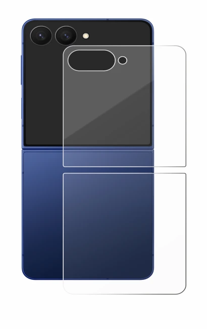 Image de l'appareil Samsung Galaxy Z Flip 7 (Arrière) avec une grande variété de protections d'écran.