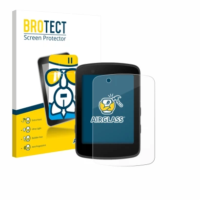 Face avant d’un emballage produit avec le logo de la marque BROTECT. À côté, l’appareil Bryton Rider 650 est représenté avec l