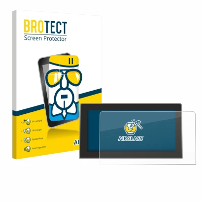 Face avant d’un emballage produit avec le logo de la marque BROTECT. À côté, l’appareil Volkswagen Tiguan 3 2024 2025 12.9" es