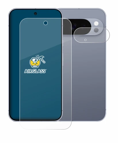 Image de l'appareil Google Pixel 10 Pro (Avant+Caméra) avec une grande variété de protections d'écran.