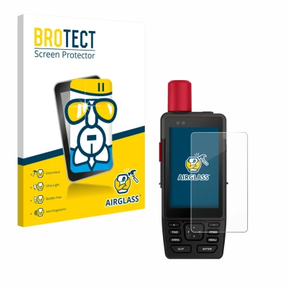 Face avant d’un emballage produit avec le logo de la marque BROTECT. À côté, l’appareil Garmin GPSMAP H1i Plus est représenté