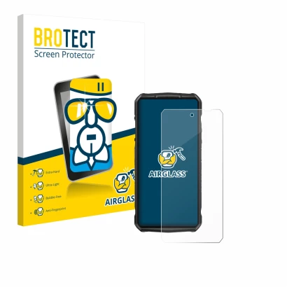 Face avant d’un emballage produit avec le logo de la marque BROTECT. À côté, l’appareil Ulefone 29 pro est représenté avec la