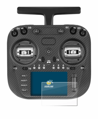 Image de l'appareil Radiomaster TX15 Max avec une grande variété de protections d'écran.