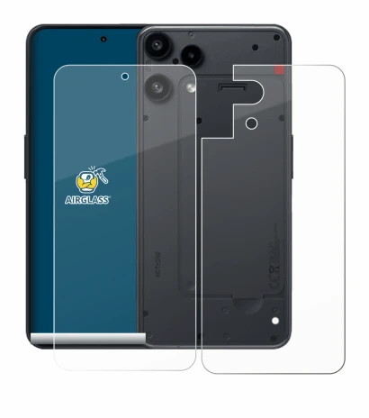 Image de l'appareil Nothing Phone (3a) Lite (Avant+Arrière) avec une grande variété de protections d'écran.