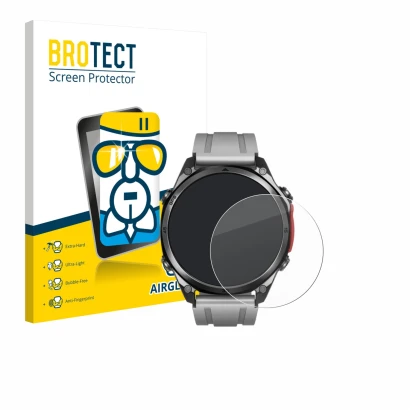 Face avant d’un emballage produit avec le logo de la marque BROTECT. À côté, l’appareil Doogee Anywise W1 Pro est représenté a