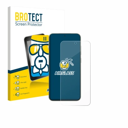 Face avant d’un emballage produit avec le logo de la marque BROTECT. À côté, l’appareil OnePlus 13T est représenté avec la pro