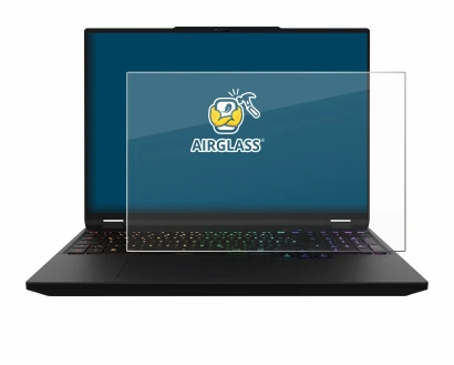 Image de l'appareil XMG Apex 16 Max avec une grande variété de protections d'écran.