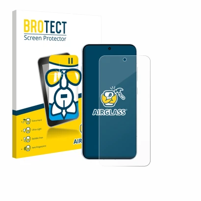 Face avant d’un emballage produit avec le logo de la marque BROTECT. À côté, l’appareil Oppo Find X8s 4G est représenté avec l