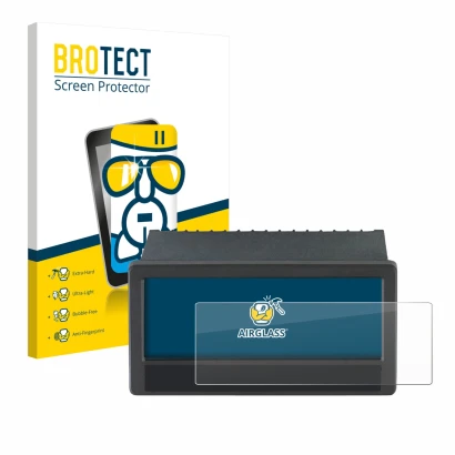 Face avant d’un emballage produit avec le logo de la marque BROTECT. À côté, l’appareil ifm DX2055 est représenté avec la prot