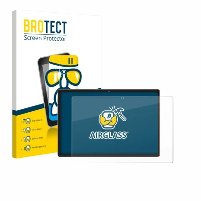 Face avant d’un emballage produit avec le logo de la marque BROTECT. À côté, l’appareil Dghrti TAB30 10.1" est représenté avec