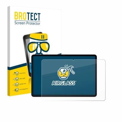 Face avant d’un emballage produit avec le logo de la marque BROTECT. À côté, l’appareil Blackview Oscal Elite 1 12.1" est repr