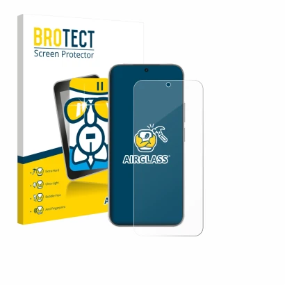 Face avant d’un emballage produit avec le logo de la marque BROTECT. À côté, l’appareil Huawei Nova 15 est représenté avec la