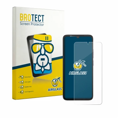 Face avant d’un emballage produit avec le logo de la marque BROTECT. À côté, l’appareil TCL K70 SE est représenté avec la prot