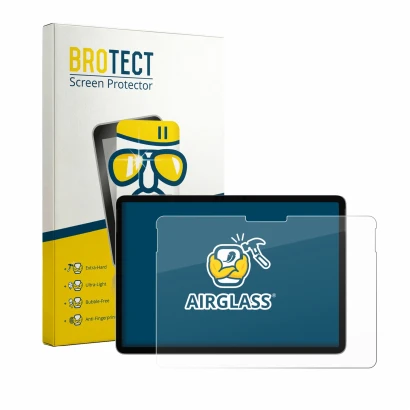 Face avant d’un emballage produit avec le logo de la marque BROTECT. À côté, l’appareil Microsoft Surface Pro 12 2026 est repr