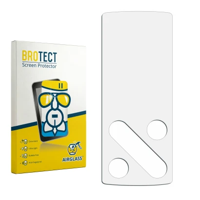 Face avant d’un emballage produit avec le logo de la marque BROTECT. À côté se trouve la protection d’écran correspondante.