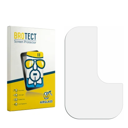 Face avant d’un emballage produit avec le logo de la marque BROTECT. À côté se trouve la protection d’écran correspondante.