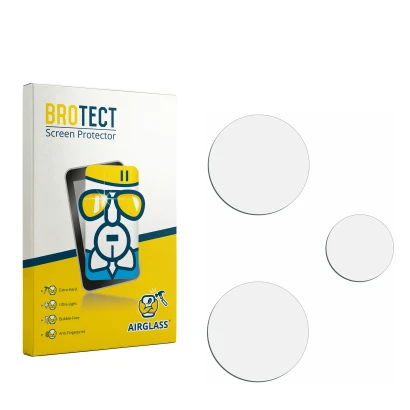 Face avant d’un emballage produit avec le logo de la marque BROTECT. À côté se trouve la protection d’écran correspondante.