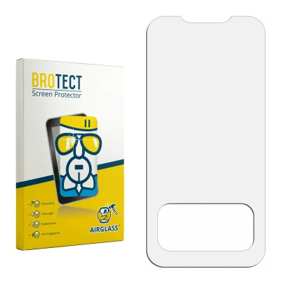 Face avant d’un emballage produit avec le logo de la marque BROTECT. À côté se trouve la protection d’écran correspondante.