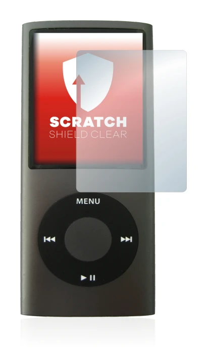 Image de l'appareil Apple iPod nano (4ème Gen.) avec une grande variété de protections d'écran.