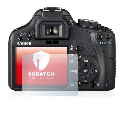 Image de l'appareil Canon EOS 500D avec une grande variété de protections d'écran.