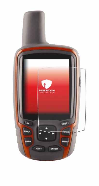 Image de l'appareil Garmin GPSMAP 62s avec une grande variété de protections d'écran.