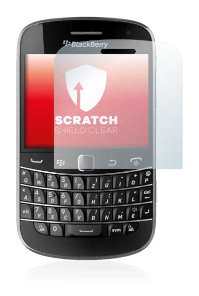 Image de l'appareil RIM BlackBerry Bold Touch 9900 avec une grande variété de protections d'écran.