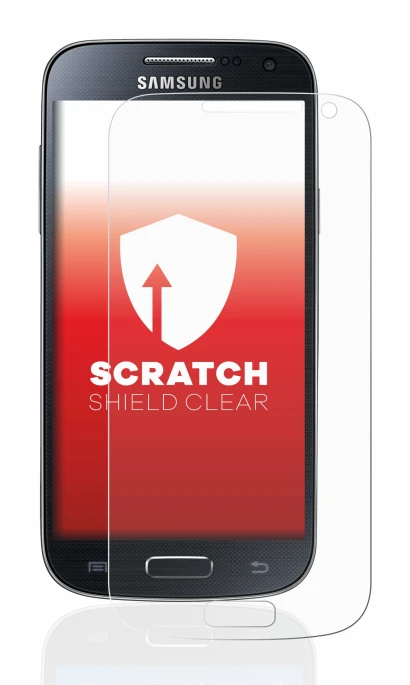 Image de l'appareil Samsung Galaxy S4 Mini avec une grande variété de protections d'écran.