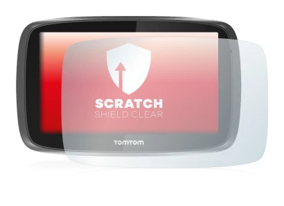 Image de l'appareil TomTom GO 5000 avec une grande variété de protections d'écran.