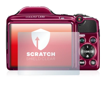 Image de l'appareil Nikon Coolpix L830 avec une grande variété de protections d'écran.