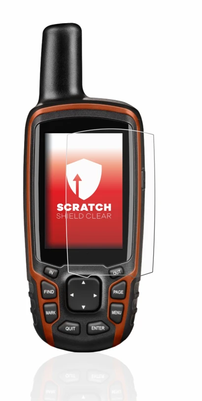 Image de l'appareil Garmin GPSMAP 64s avec une grande variété de protections d'écran.
