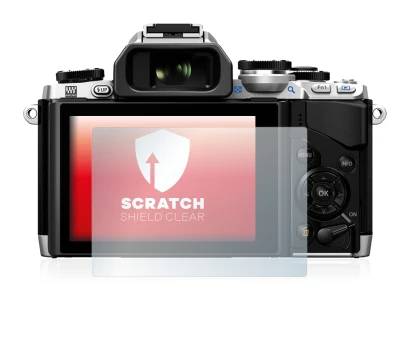Image de l'appareil Olympus OM-D E-M10 avec une grande variété de protections d'écran.