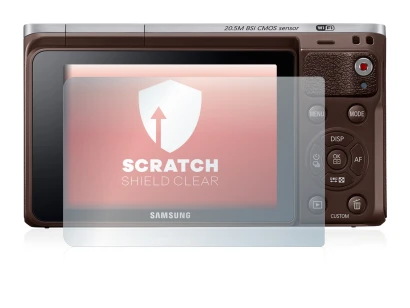 Image de l'appareil Samsung NX Mini avec une grande variété de protections d'écran.