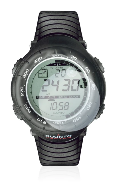Image de l'appareil Suunto Vector Black avec une grande variété de protections d'écran.