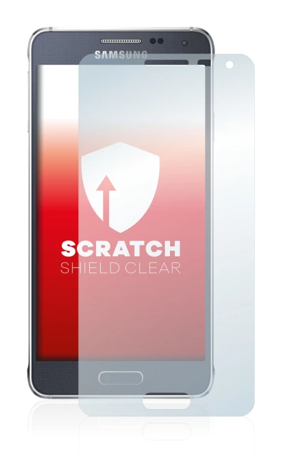 Image de l'appareil Samsung Galaxy Alpha SM-G850F avec une grande variété de protections d'écran.