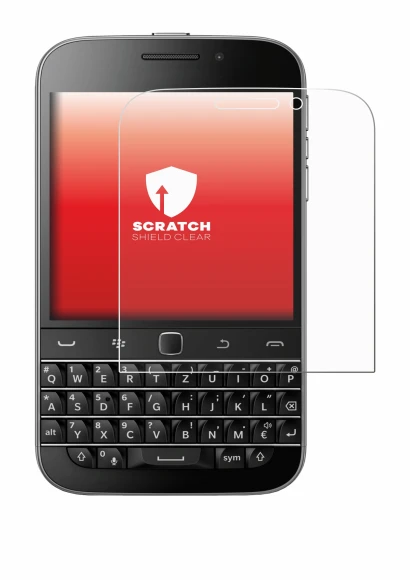 Image de l'appareil Blackberry Classic Q20 avec une grande variété de protections d'écran.