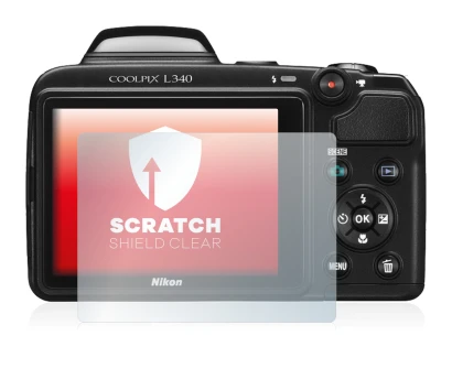 Image de l'appareil Nikon Coolpix L340 avec une grande variété de protections d'écran.