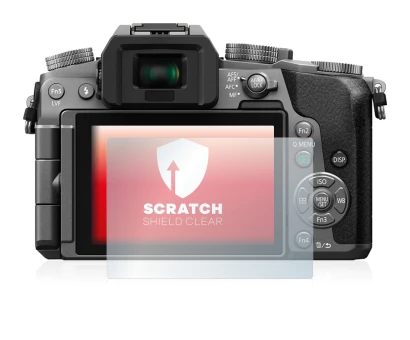 Image de l'appareil Panasonic Lumix DMC-G7 avec une grande variété de protections d'écran.