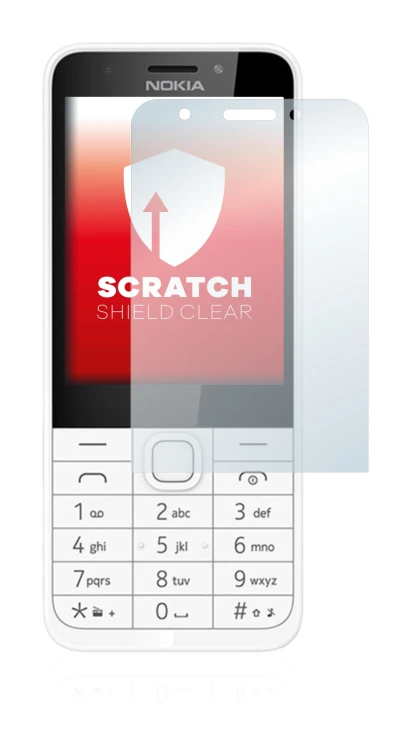 Image de l'appareil Nokia 230 avec une grande variété de protections d'écran.