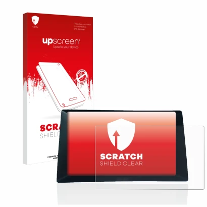 Face avant d’un emballage produit avec le logo de la marque upscreen. À côté, l’appareil Audi A5 8T 2010 MMI 3G High est repré