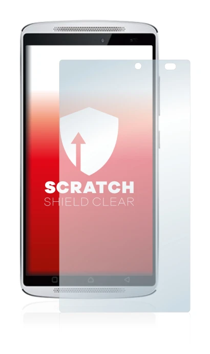 Image de l'appareil Lenovo Vibe X3 (caméra à droite uniquement) avec une grande variété de protections d'écran.