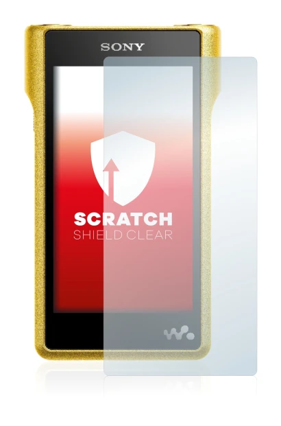 Image de l'appareil Sony Walkman NW-WM1A avec une grande variété de protections d'écran.