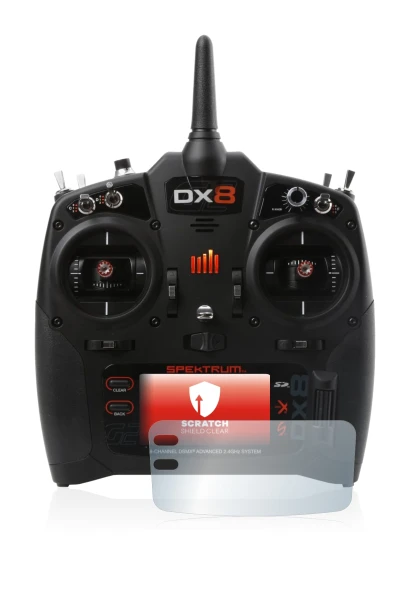 Image de l'appareil Spektrum DX8 G2 avec une grande variété de protections d'écran.