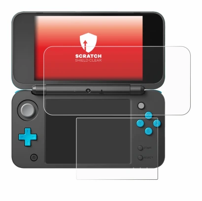 Image de l'appareil New Nintendo 2DS XL avec une grande variété de protections d'écran.