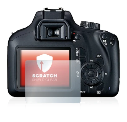 Image de l'appareil Canon EOS 4000D avec une grande variété de protections d'écran.