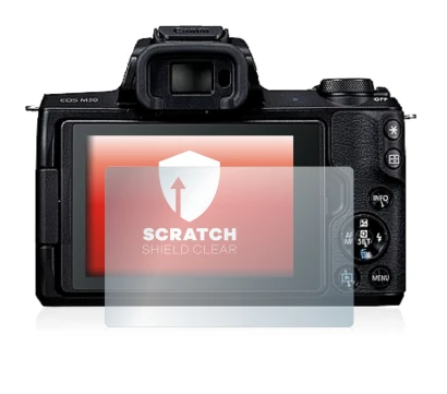 Image de l'appareil Canon EOS M50 avec une grande variété de protections d'écran.